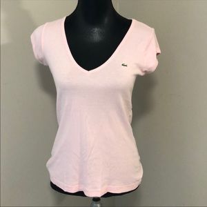Lacoste tee pink size large